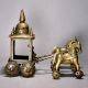 Vintage 2 Horse Cart With Rider Of Brass Material