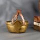 Vintage Brass and Copper Serving Pot Handcrafted Water Vessel with Handle and Spout