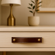 Handmade Brown Leather Drawer Pull Door Handle