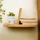 Handcrafted Wooden Wall Shelf with Leaf Design