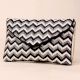 Chevron Chic Hand-Beaded Clutch with Detachable Chain Strap