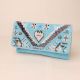 Boho Spirit Hand-Beaded Clutch with Tribal Motifs and Chain Strap