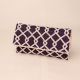 Midnight Lattice Hand-Beaded Clutch with Detachable Chain Strap