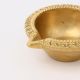 Round Handmade Brass Golden Diwali Diya For Temple Decor