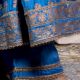 Blue Gathered Anarkali Set with Hand Embroidery