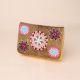 Boho Bloom Hand Beaded Clutch with Gold Chain Strap