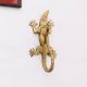 Golden Handmade Brass Lizard Wall Hook