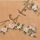 Natural Painting Scene Of Flowers And Birds With Art Work