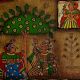 Pair Phad Painting Raw Colour on Cloth Traditional Rajasthani Art