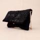 Black Beaded Evening Clutch – Handcrafted Party Sling Bag with Chain Strap