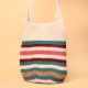 Handmade Crochet Tote Bag – Multicolor Striped Boho Shoulder Bag