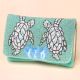 Aqua Haven Hand-Beaded Bird Motif Sling Clutch with Gold Chain Strap