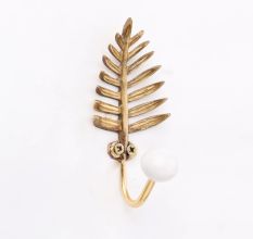 Golden Brass Leaf Wall Hook