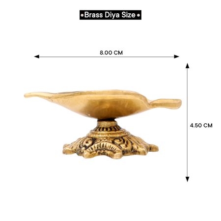 Handmade Brass Leaf Shaped Oil Lamp For Diwali Pooja