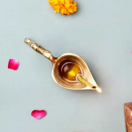 Brass Indian Peacock Holding Diya Diwali Decoration