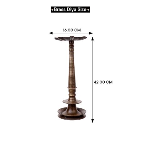 Heavy Brass Vintage Arti Lamp with 7 Jyots