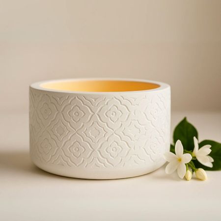 Beautiful White Cemented Candle Holder/Tea Light Holder