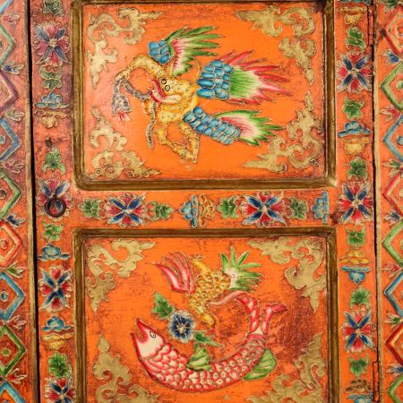 Handmade Wooden Box with Hand-Painted Bird & Fish Motifs