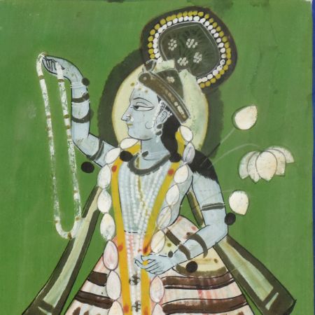 Nathdwara Watercolor Painting of Lord Krishna on Paper