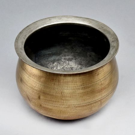 Vintage South Indian Brass Wide Mouth Pot