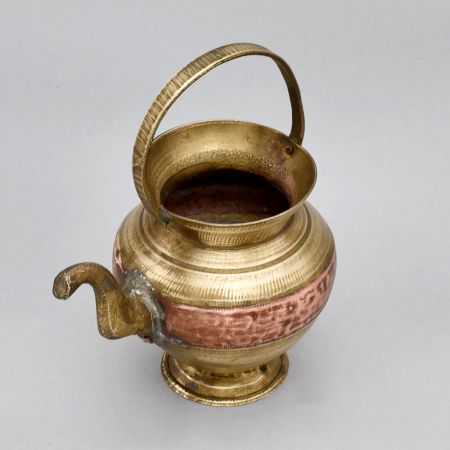 Small Pot with Two Metals, Spout, and Handle from Himalayan Art