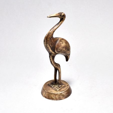 Vintage Brass Bird with Long Beak and Legs Crane in 20th Century English Art