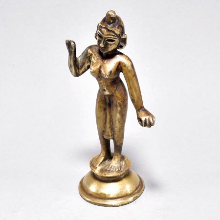 Vintage Brass Hindu Goddess Radha Standing Statue