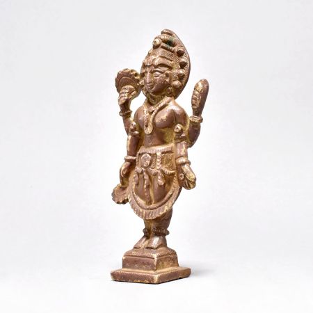 Antique Brass Standing Lord Vishnu Figure