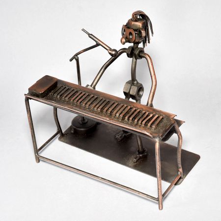 Vintage Modern Art Piano Player Statue