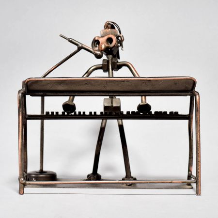 Vintage Modern Art Piano Player Statue