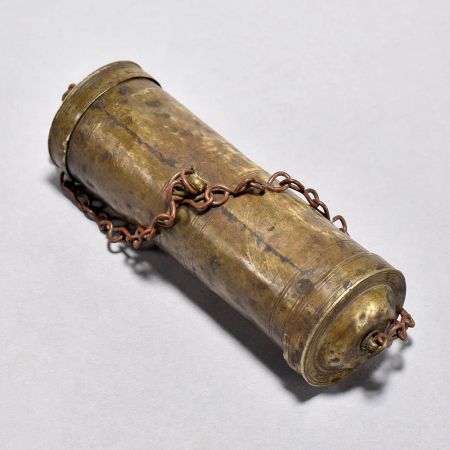 Vintage Brass Tobacco and Lime Pot with Chain