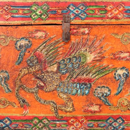 Decorative Wooden Storage Box with Ethnic Handcrafted Design