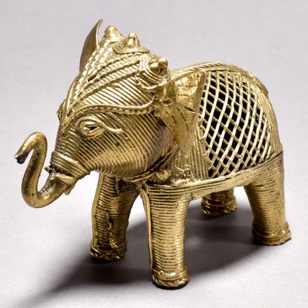 Tribal Art Elephant Figurine with Jali Work