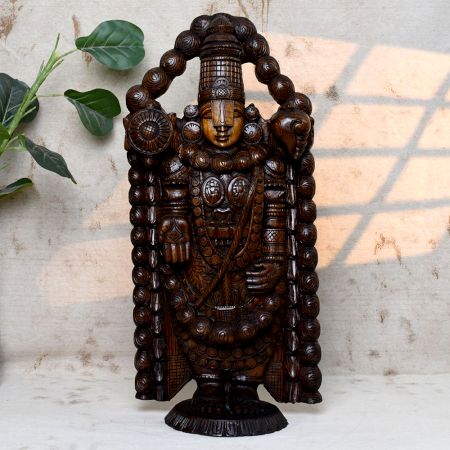 Traditional Hand-Carved Lord Venkateswara Idol
