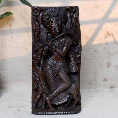 Divine Flute Playing Krishna Sculpture