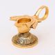 Brass Lotus Shape Oil Lamp On Stand With Handle