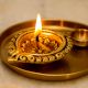 Designer Round Brass Oil Lamp Festive Diya