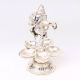 Brass Dancing Ganesha Statue With Five Diyas In Nickel Finish