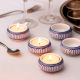 Blue and White Modern Tea Light Holder in Set of 4