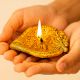 Designer Golden Aluminium Diwali Diya For Mandir Decoration