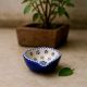 Pack of 3 Designer Blue and White Ceramic Diwali Diya For Temple Decoration