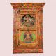 Handmade Wooden Box with Dual Deity Paintings | Antique Hand-Painted Vintage Cabinet
