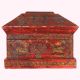 Handmade Red Wooden Box with Buddha & Sacred Symbols |Hand-Painted Storage Chest