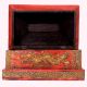 Handmade Red Wooden Box with Buddha & Sacred Symbols |Hand-Painted Storage Chest