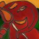 Ceramic Tile Painting of Lord Ganesha in Wooden Frame