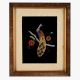 Embroidery Work on Cloth of Peacock with Wooden Frame