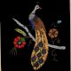 Embroidery Work on Cloth of Peacock with Wooden Frame
