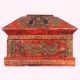 Handmade Wooden Painted Box with Dragon and Buddha Artwork