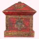 Handmade Wooden Painted Box with Dragon and Buddha Artwork