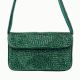 Luxury Handmade Beaded Shoulder Bag Green Geometric Pattern Purse